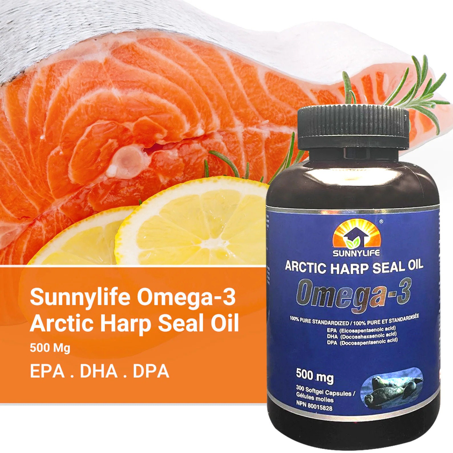 Sunnylife Arctic Harp Seal Oil Omega3 EPA/DHA/DPA , 100 Pure, Support