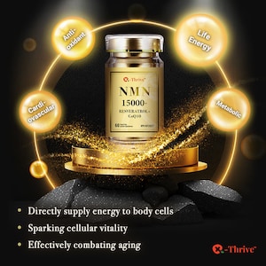 X-Thrive NMN15000 + Resveratrol + CoQ10 para mejorar la función metabólica, la salud cardiovascular y la función cognitiva.