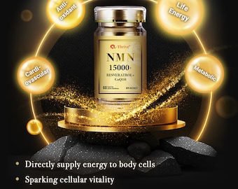 X-Thrive NMN15000 + Resveratrol + CoQ10 for Improved Metabolic Function, Cardiovascular Health, Enhanced Cognitive Function