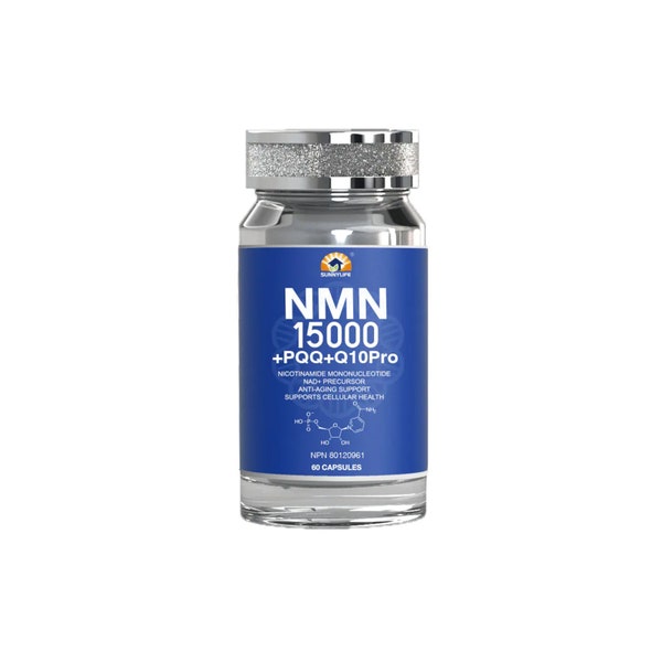 Sunnylife NMN 15000 + PQQ + Q10 Pro - 60 NikotinamidmonoNukleotid 250 mg Portionen, NAD + Booster für Stoffwechsel, Immunsystem und Anti-Aging