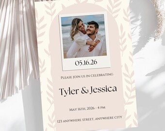 Save the date, wedding invitation, simple save the date, neutral save the date, cute wedding invite, save the date with picture, invitation