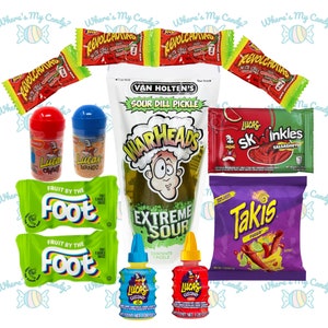 CHAMOY PICKLE Kit , 13pc , Sour Spicy , Hot Takis , TikTok Famous Pickle Challenge , Trending | Gift Set| DIY | Extreme Sour Warheads Pickle