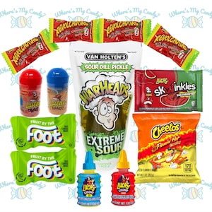 CHAMOY PICKLE Kit , 13pc , Sour Spicy , Hot Cheetos , TikTok Pickle Challenge , Trending | Gift Set| DIY | Extreme Sour Warheads Pickle