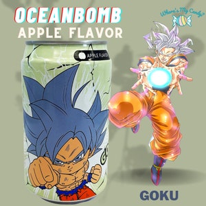 EXOTIC RARE Drinks , ANIME , Ocean Bomb Passionfruit Flavor Sparkling Water , Dragon Ball Z , Goku Ultra Instinct