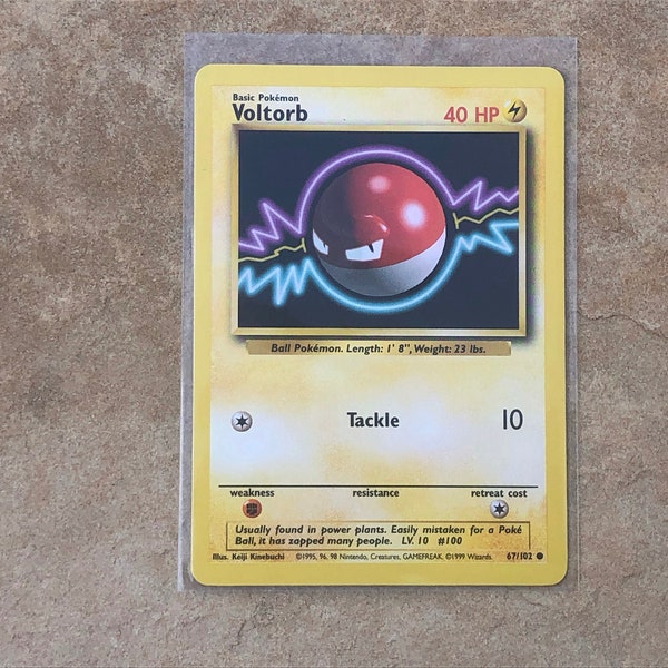 Authentic Vintage Pokemon Card 1999 Base Set 67/102 Voltorb