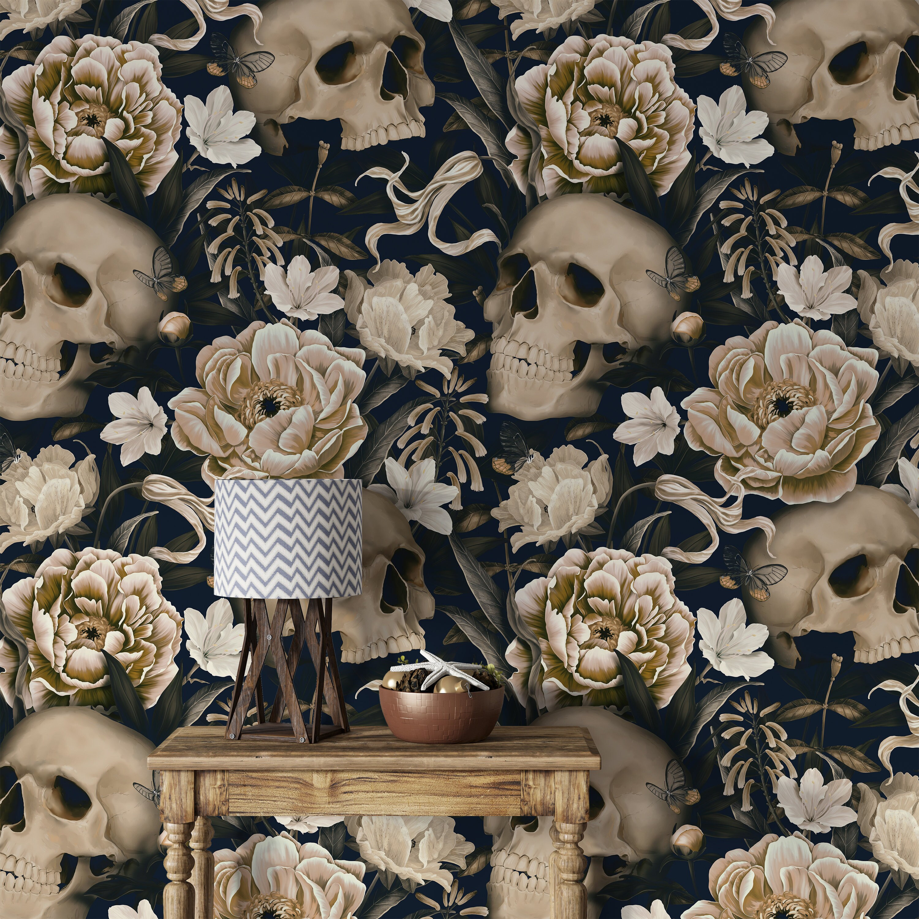 Download Mysterious Love Between Skeletons And Floral Universe Wallpaper   Wallpaperscom