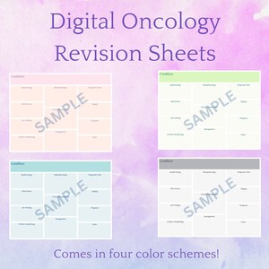 Onkologie Notizvorlage/Revisionsbogen für die medizinische Schule/Pflegeschule/Pflegeschule Landschaft *Digitaler Download