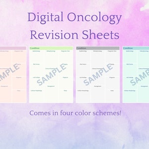 Onkologie Notiz Vorlage/Revision Sheet für Medizinische Schule/Krankenpflege Schule/PA Schule Vertikal *Digitaler Download