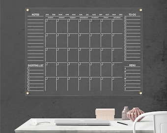 Dry Erase Calendar | Acrylic Wall Planner | Large Memo Board | 2024 Family Planner | Wet Erase Marker | Customize Your Calendar in 12 Hours!