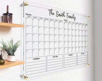 Acrylic Two-Month Wall Calendar | Family Command Center
