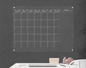 Dry Erase Calendar | Acrylic Planner for Wall | Monthly & Weekly Board | Large 2024 Calendar | Personalized Planner | Free Express Shipping!