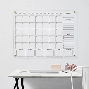 Dry Erase Calendar | Acrylic Planner for Wall | Monthly & Weekly Calendar | Large Memo Board | 2025 Calendar | Free Preview in 12 Hours!