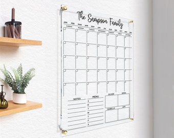 Family Wall Calendar | Acrylic Planner | Monthly Calendar 2024 | Memo Board | Command Center | Vision Board | Free Preview in 24 Hours!