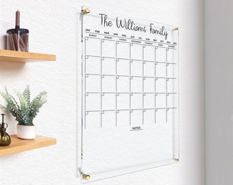 Large Acrylic Calendar | Minimalist Family Planner | Acrylic Planner | Monthly & Weekly Planner | Custom Memo Board | Free Express Shipping!