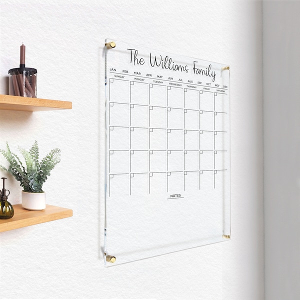 Large Acrylic Calendar | Minimalist Family Planner | Acrylic Planner | Monthly & Weekly Planner | Custom Memo Board | Free Express Shipping!