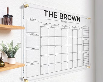Acrylic Family Planner | Personalized Dry Erase Wall Calendar