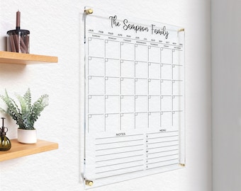 Acrylic Calendar 2025 | Family Wall Planner | Custom Memo Board | Large Dry Erase Board | GOLD Text Available | Free Preview in 24 Hours!