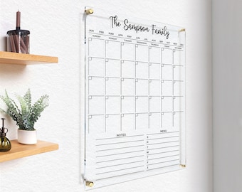 Acrylic Calendar 2024 | Family Wall Planner | Custom Memo Board | Large Dry Erase Board | GOLD Text Available | Free Preview in 24 Hours!