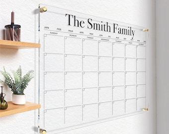 Large Acrylic Calendar | Dry Erase Board with Side Notes | Monthly & Weekly Planner |  Personalized Note Board | Free Preview in 24 Hours!