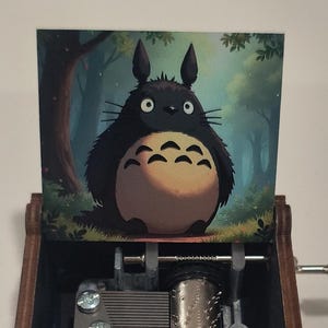 Japanese anime theme music box, Wood Handmade Home decorations Christmas Gifts nature summer plants friendship father&#39;s day 90s