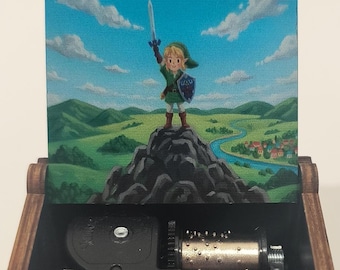 Op videogames geïnspireerde muziekdoos, handgemaakt cadeau voor nerds, muziekdoos opwindbaar