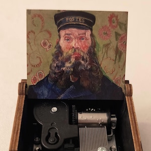 Caja de música con carta de despedida, madera hecha a mano, decoración para el hogar, regalos de Navidad, naturaleza, verano, plantas, amistad, pintura, música clásica.