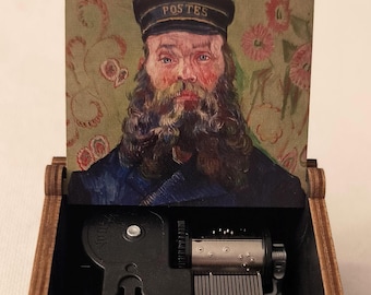 Afscheidsbrief muziekdoos, houten handgemaakte huisdecoraties kerstcadeaus, vriendschap, schilderen, klassieke muziek, aangepaste houtgravure