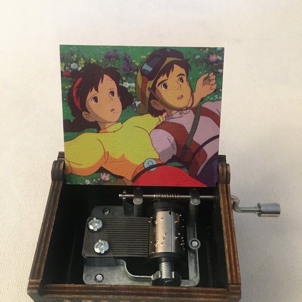 Castle in the sky music box, Hot Wooden Handmade Home decorations Christmas Gifts romantic friendship boite à musique  90s birthday