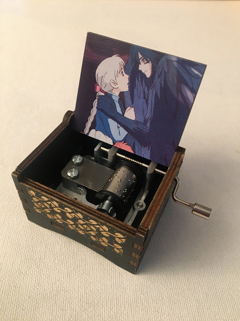 Le Château Ambulant howl's Moving Castle Music Box, Wooden Handmade