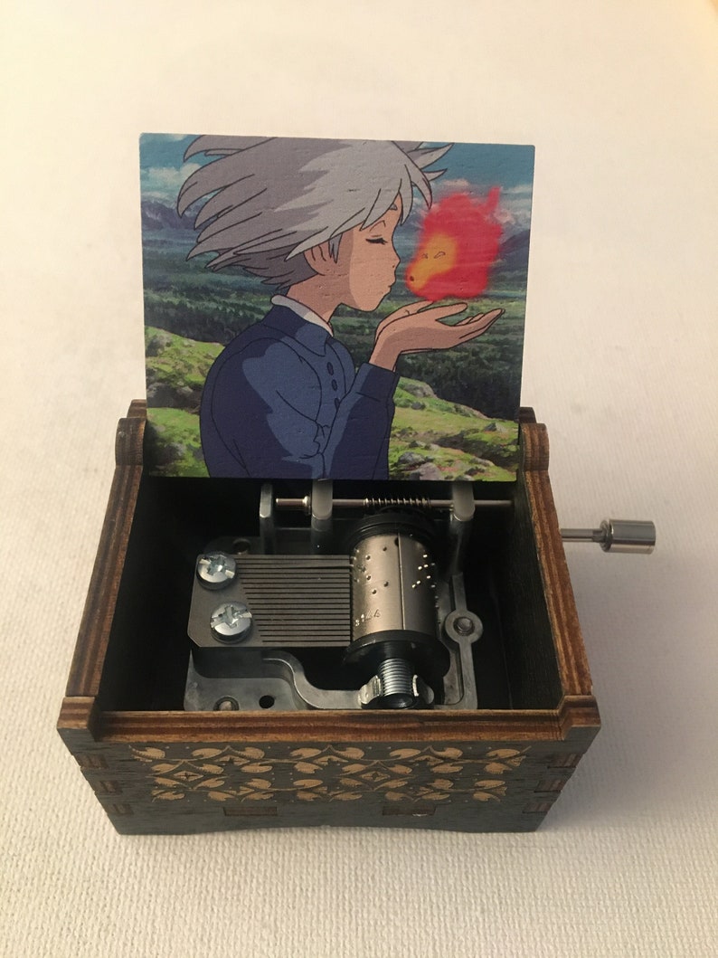 Le Château Ambulant howl's Moving Castle Music Box, Wooden Handmade