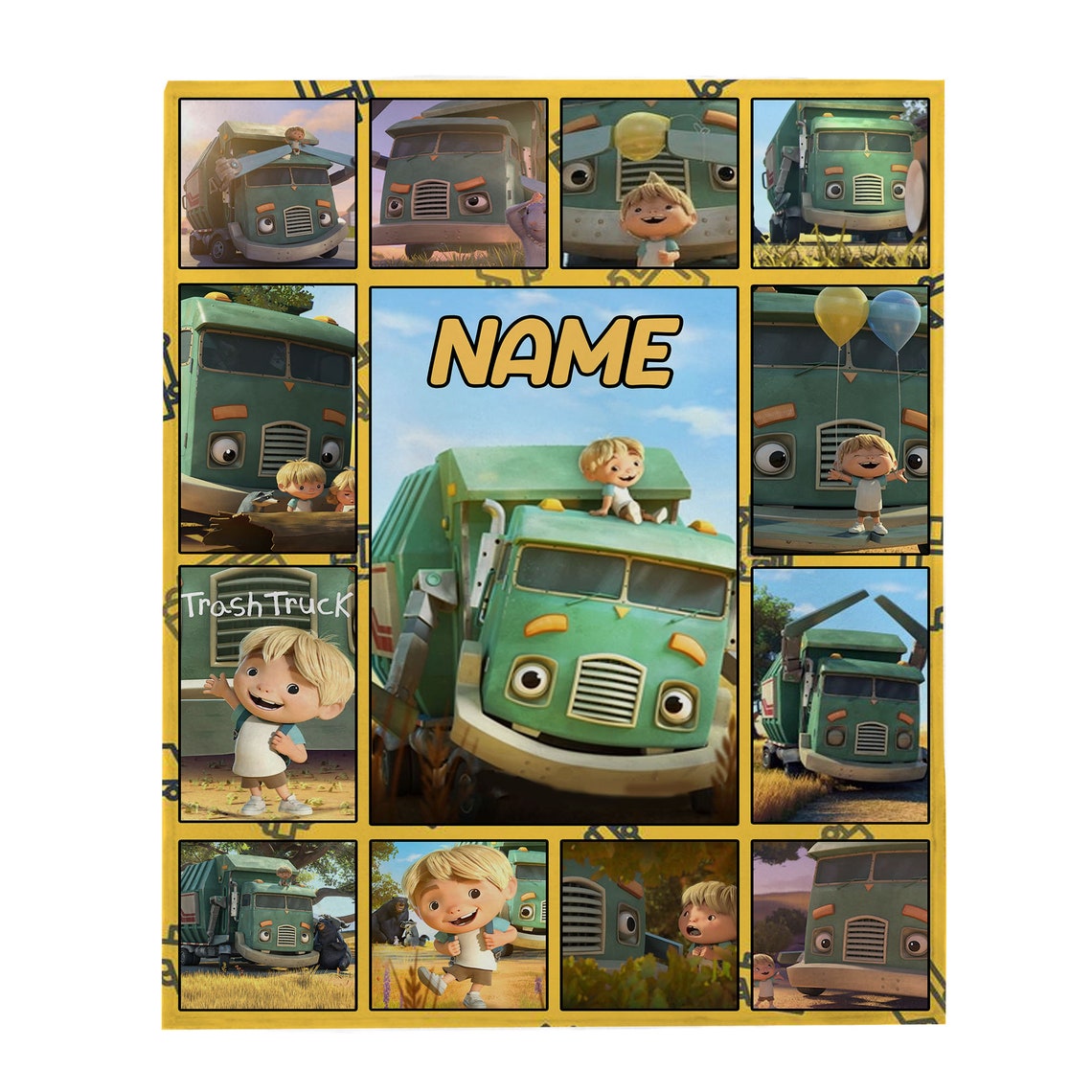 Trash Truck Blanket Personalized Trash Truck Fleece Blanket Etsy