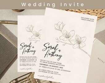 Printable Wedding Invitation | Wedding Invitation Template | Wedding Invitation | Photo Wedding Invitation Templett