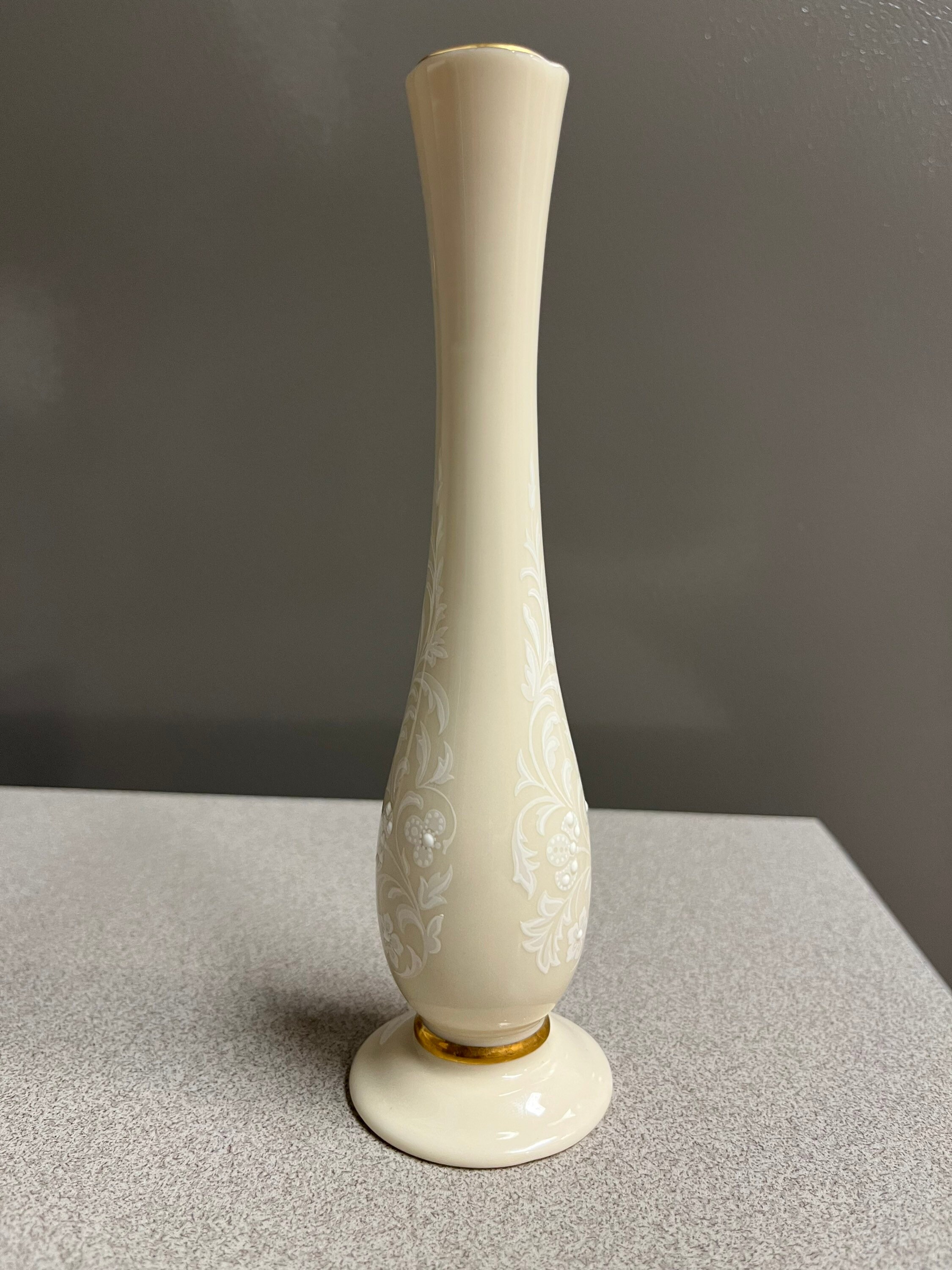 Vintage Lenox Porcelain Bud Vase Citation Lace 22k Gold Trim Etsy