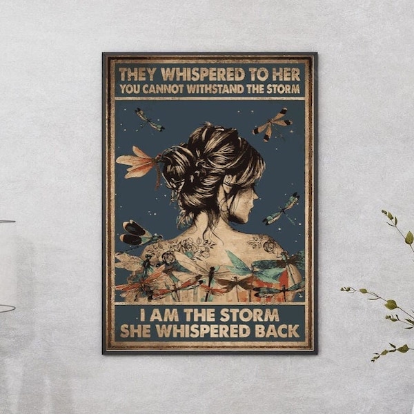 I Am The Storm Poster | They Whispered | Motivational Quote Print Wall Art for Home and Interior Decor | Framed and Canvas Housewarming Gift