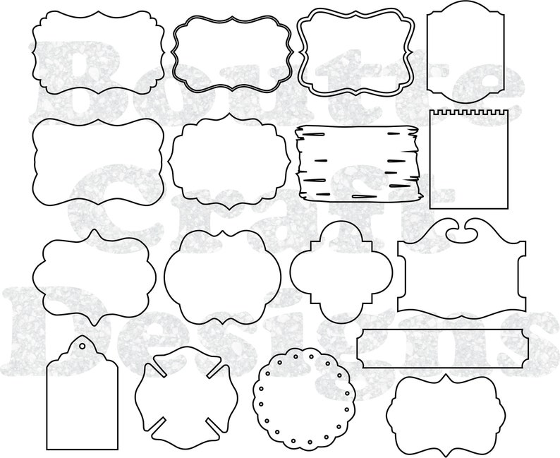 Plaques SVG File Download, Plaque Bundle Outline Files, Frame EPS