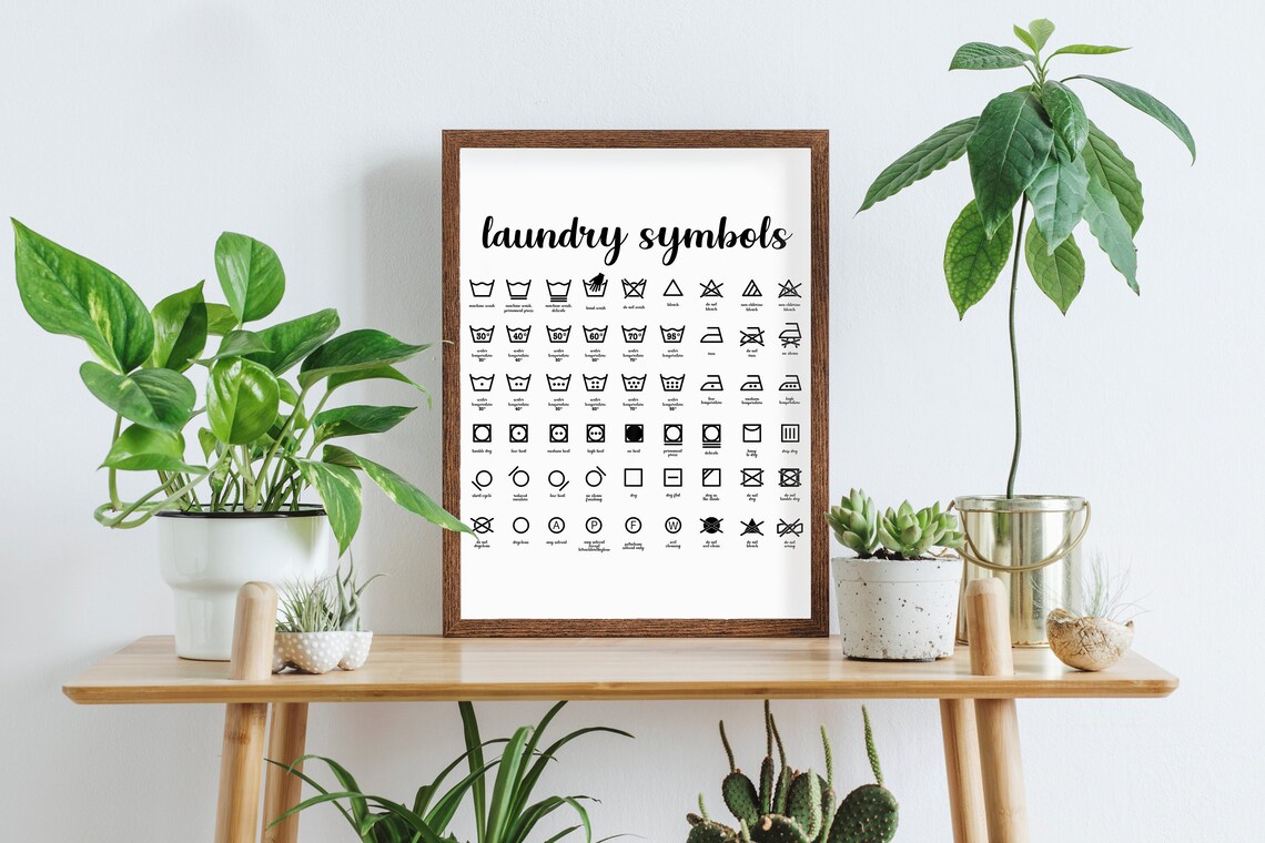 Laundry Symbols cursive Style Laundry Symbol Etsy