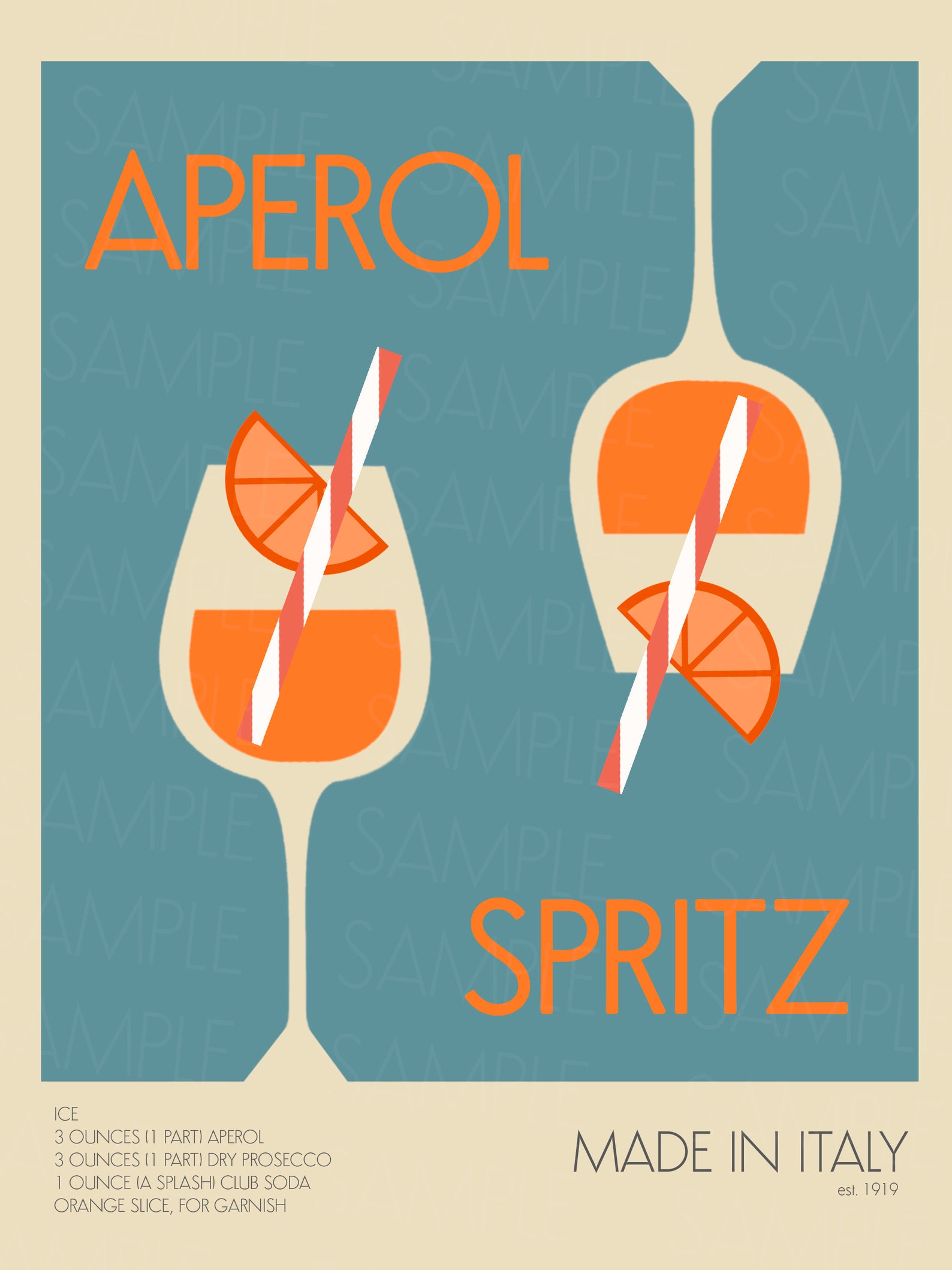 6 Cocktails Printable Posters, Retro Drink Posters, Kitchen Downloads