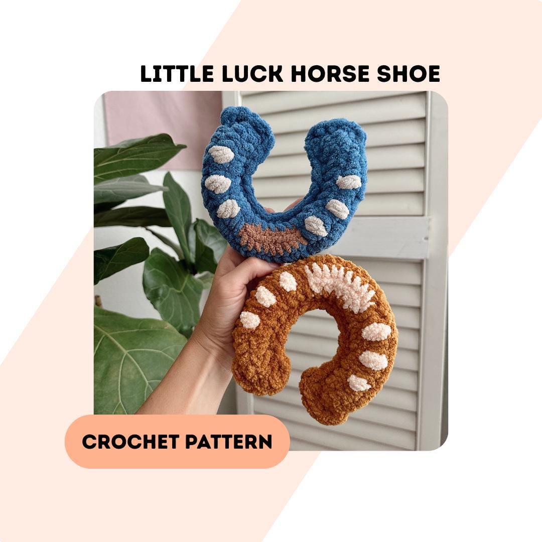 Horseshoe Crochet Pattern: Luck Keychain Ornament (digital