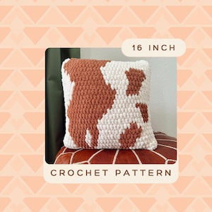16 x 16 Wild West Pillow Crochet PATTERN | Large size | Crochet Pillow Pattern | Western crochet pattern | Cowboy crochet | Cowhide pillow