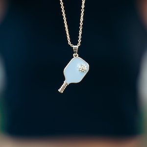 Collar de esmalte de pickleball, collar con dije de pickleball, regalo de pickleball, collar de pickleball, joyería de pickleball, dije de paleta de pickleball