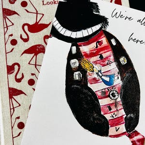 Sourire de chat du Cheshire| On est tous fous ici| Peindre avec une touche | Impression sur papier cartonné| Chat d'Alice au pays des merveilles