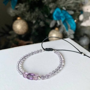 Amethyst bracelet, beaded bracelet, crystal bracelet, boho bracelet