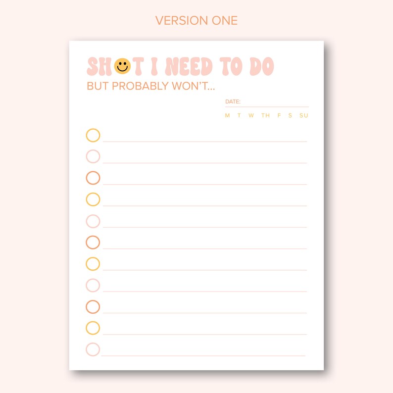 Funny to Do List Task List Printable Fillable List - Etsy