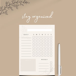Daily Planner | Planner | Planner Printable | Planner Digital Download | Planner Insert | Minimalist Planner | Daily Agenda