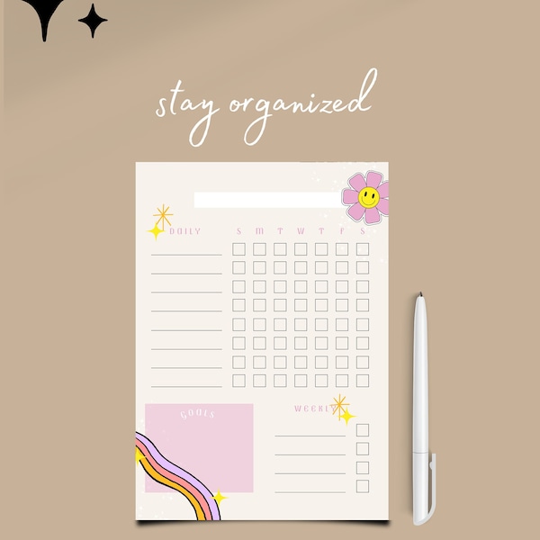 Chore Chart | Chore Chart for Kids Teens | Daily Planner | Planner for Teens | Planner Printable | Responsibility Chart