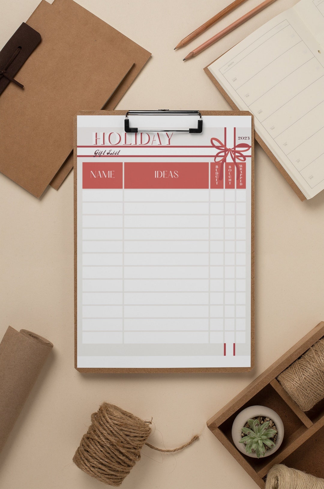 Gift Planner Printable Printable Planner Gift Gift List Holiday
