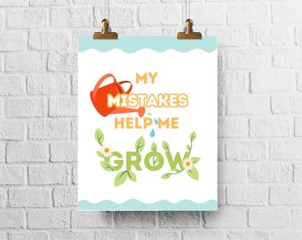 Growth Mindset Poster | Therapy Office Decor | Classroom Poster ...