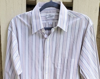 Men's Dress Shirt by Sears Roebuck and Co Long Sleeve Stripped (Size L 32/33)