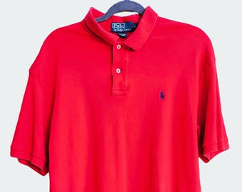 トップス Vintage Ralph Lauren Red Polo Shirt with Polo Ralph Lauren Polo Shirt Mens 2XL Red Classic Fit Short Sleeve