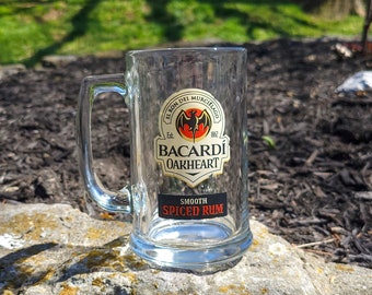 Bacardi Rum Spiced Glass Mugs | Gift for Husband